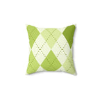 Shades of Green Argyle Square Pillow Home Decor Pink Sweetheart