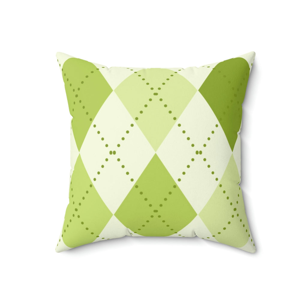 Shades of Green Argyle Square Pillow Home Decor Pink Sweetheart