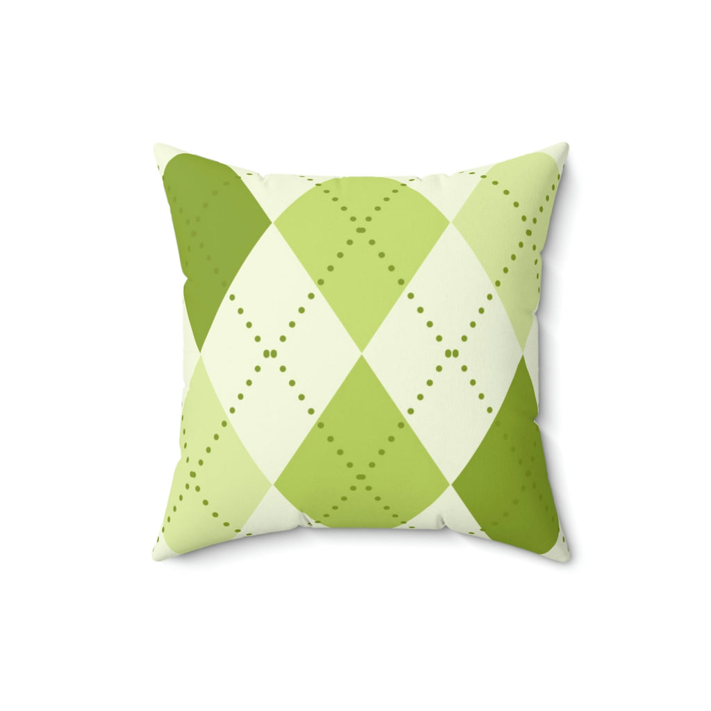 Shades of Green Argyle Square Pillow Home Decor Pink Sweetheart