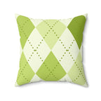 Shades of Green Argyle Square Pillow Home Decor Pink Sweetheart