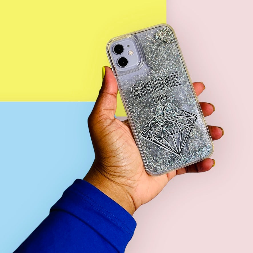 Shine Like a Diamond Liquid iPhone 11 Phone Case PREOWNED  Pink Sweetheart