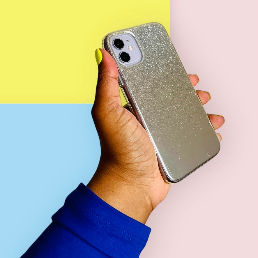 Silver Galactic Metallic iPhone 11 Phone Case PREOWNED  Pink Sweetheart