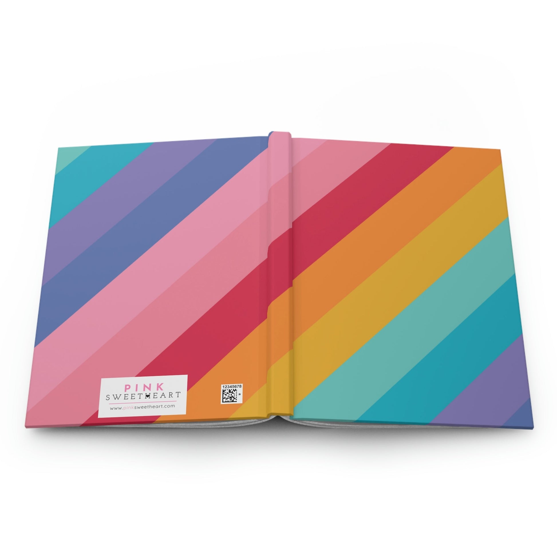Slanted Rainbow Hardcover Matte Journal Paper products Pink Sweetheart