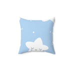 Sleepy Baby Star Blue Square Pillow Home Decor Pink Sweetheart
