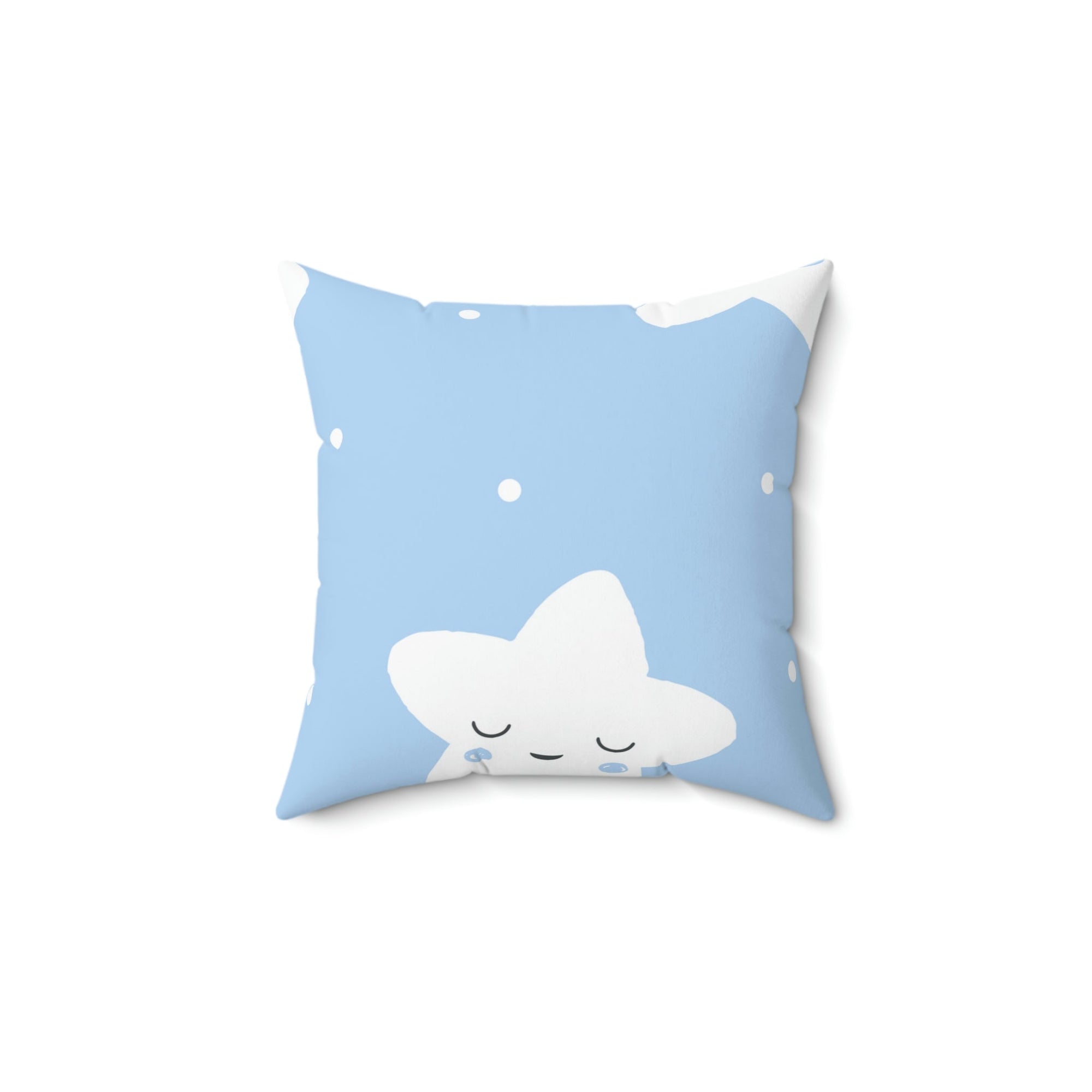 Sleepy Baby Star Blue Square Pillow Home Decor Pink Sweetheart
