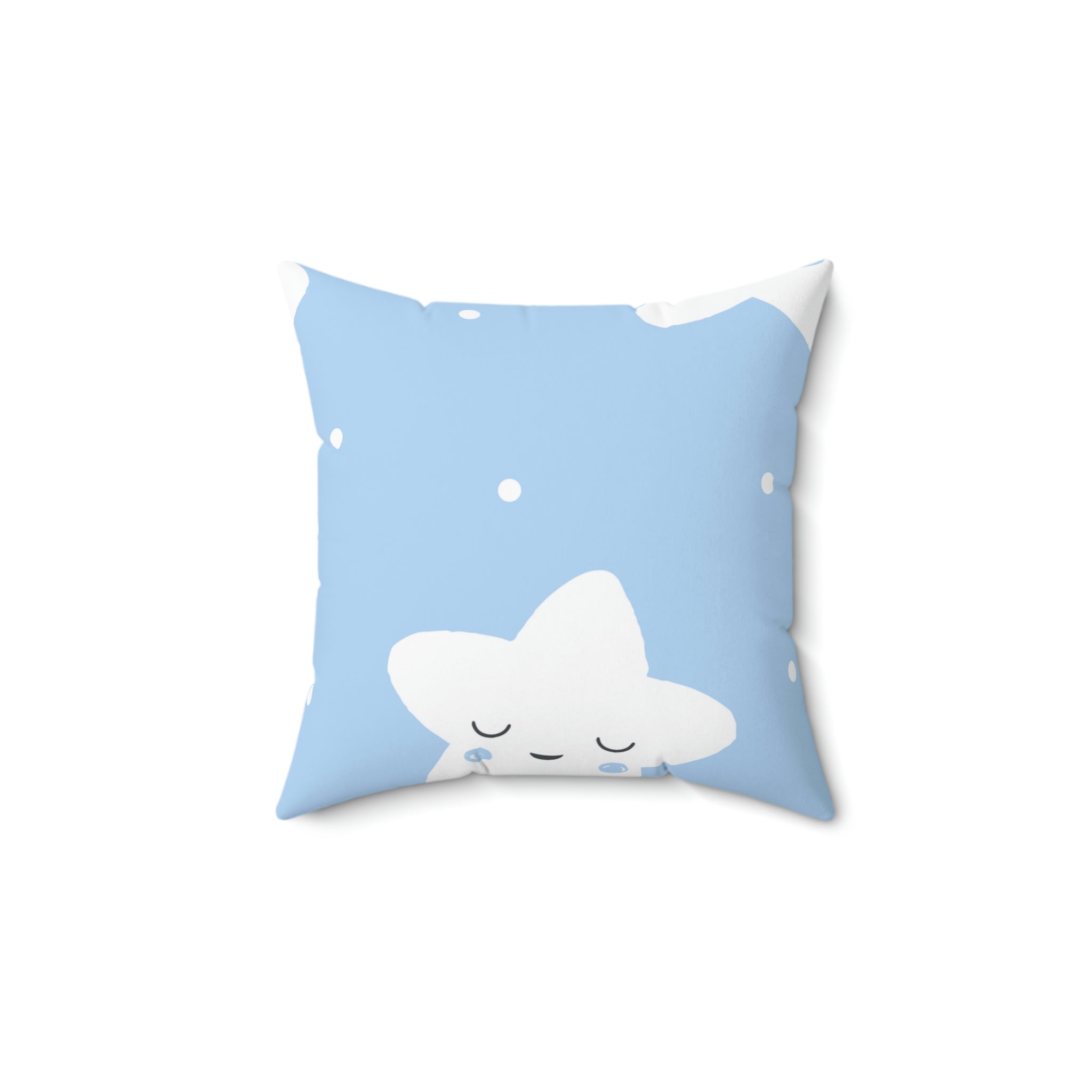 Sleepy Baby Star Blue Square Pillow Home Decor Pink Sweetheart