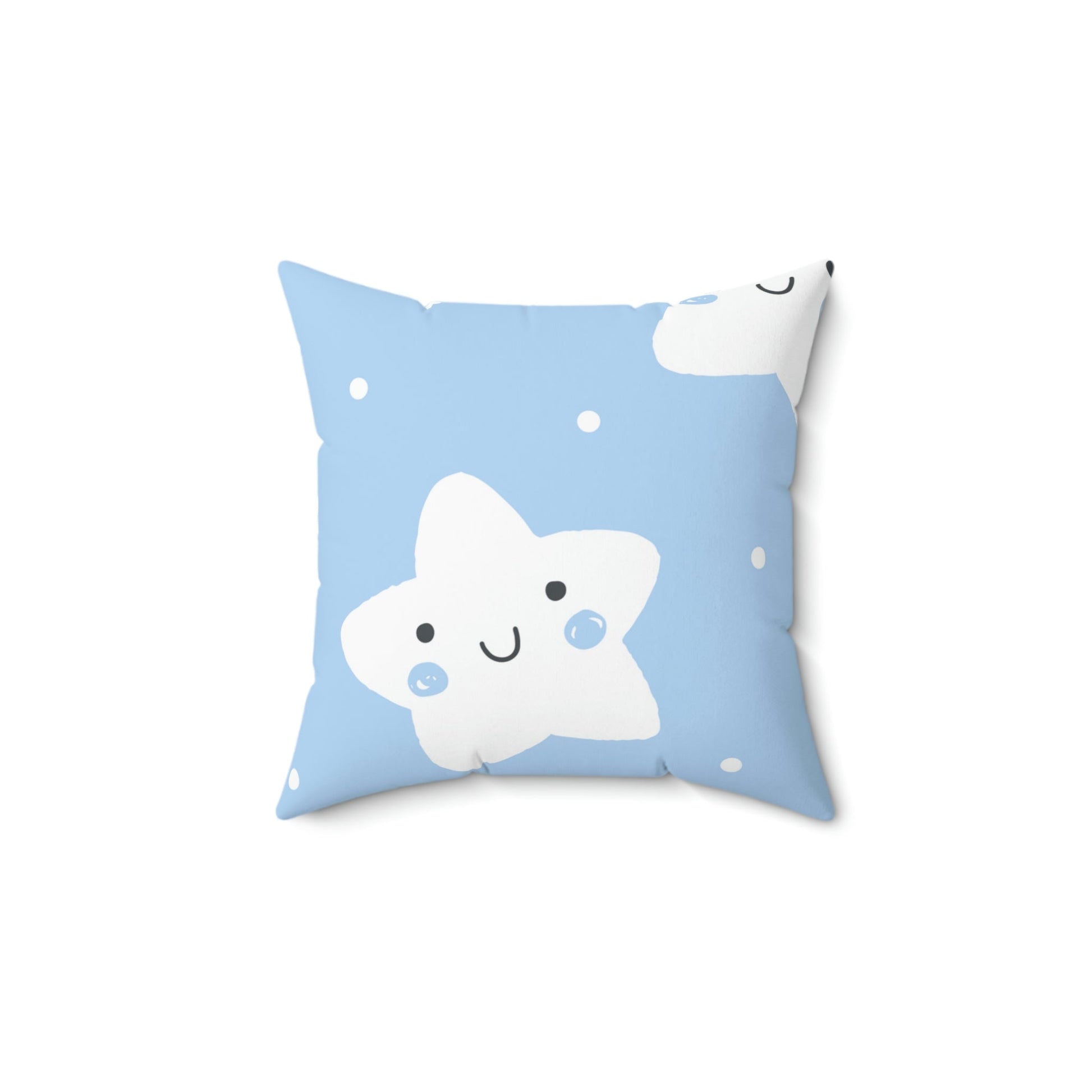 Sleepy Baby Star Blue Square Pillow Home Decor Pink Sweetheart
