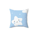 Sleepy Baby Star Blue Square Pillow - Pink Sweetheart