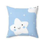 Sleepy Baby Star Blue Square Pillow Home Decor Pink Sweetheart