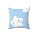 Sleepy Baby Star Blue Square Pillow Home Decor Pink Sweetheart