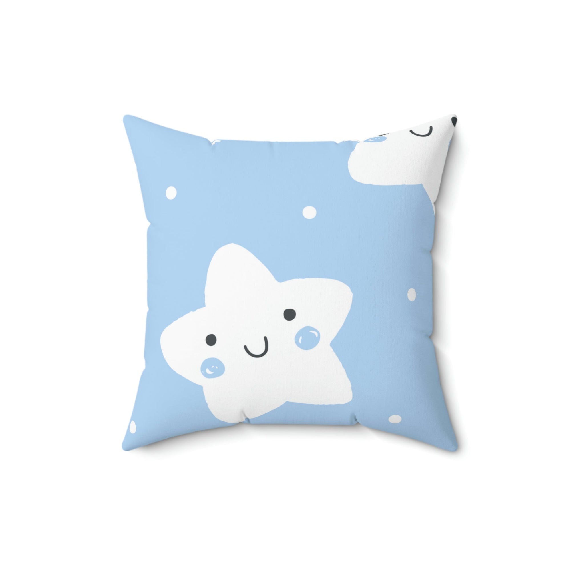 Sleepy Baby Star Blue Square Pillow Home Decor Pink Sweetheart