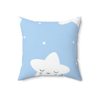 Sleepy Baby Star Blue Square Pillow Home Decor Pink Sweetheart