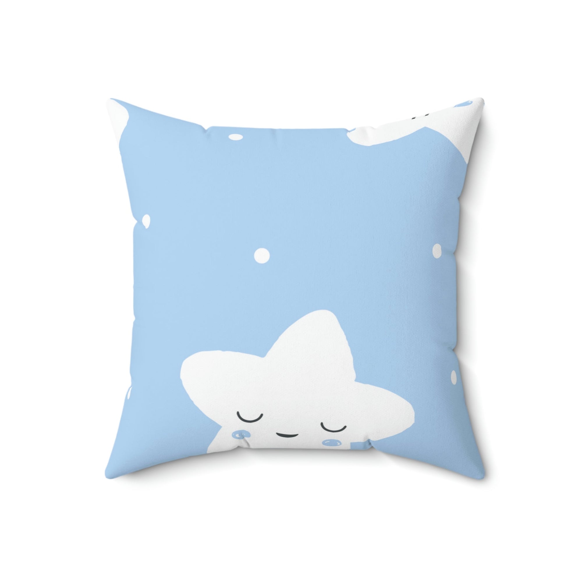 Sleepy Baby Star Blue Square Pillow Home Decor Pink Sweetheart