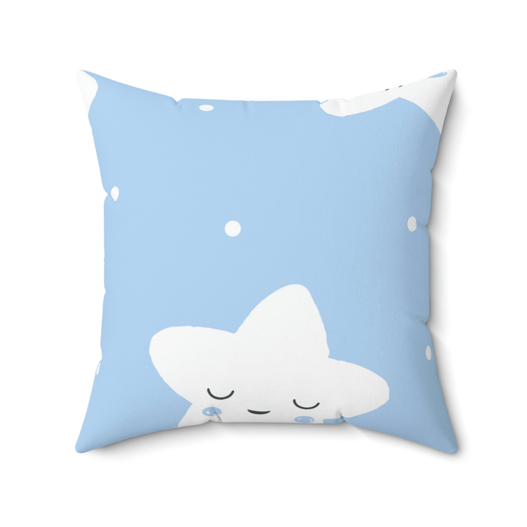 Sleepy Baby Star Blue Square Pillow Pink Sweetheart