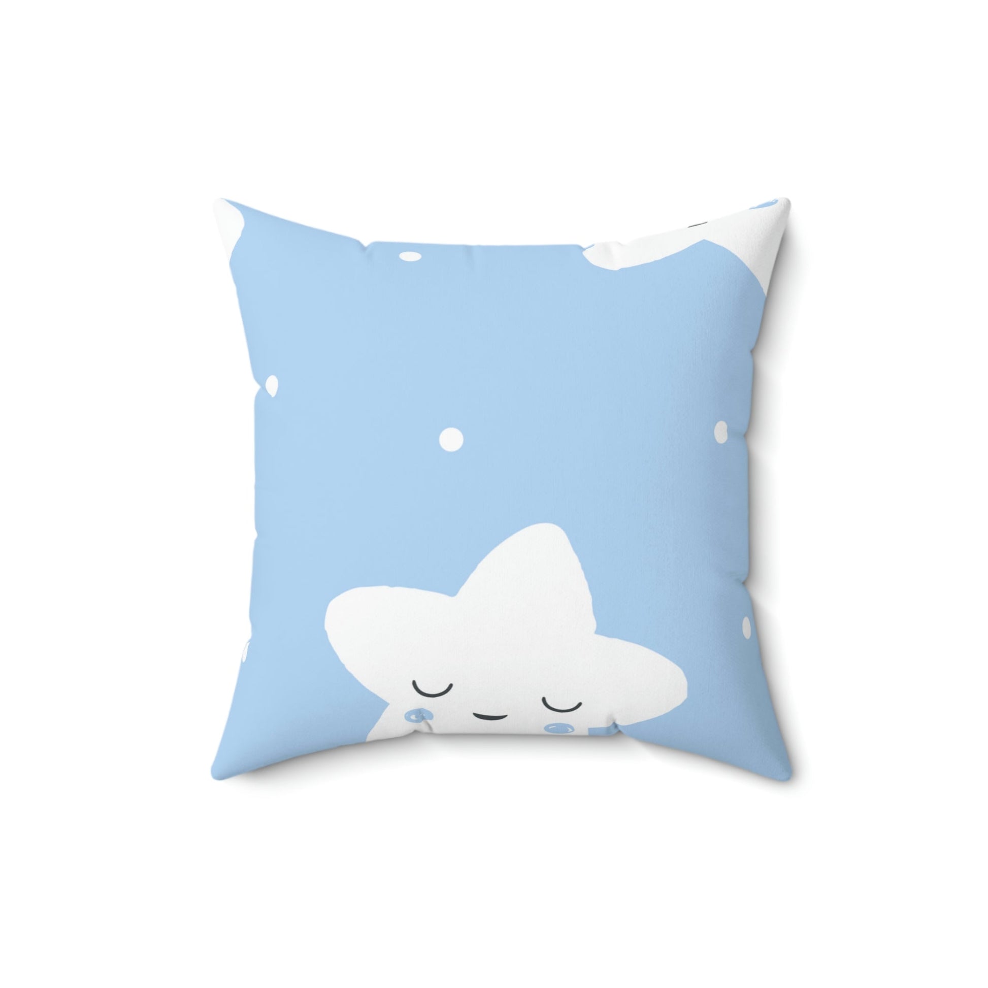 Sleepy Baby Star Blue Square Pillow Home Decor Pink Sweetheart