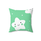 Sleepy Baby Star Green Square Pillow Home Decor Pink Sweetheart