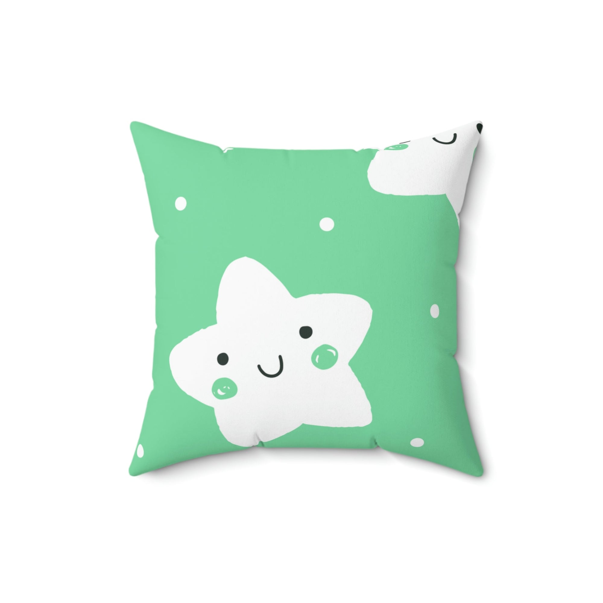 Sleepy Baby Star Green Square Pillow Home Decor Pink Sweetheart