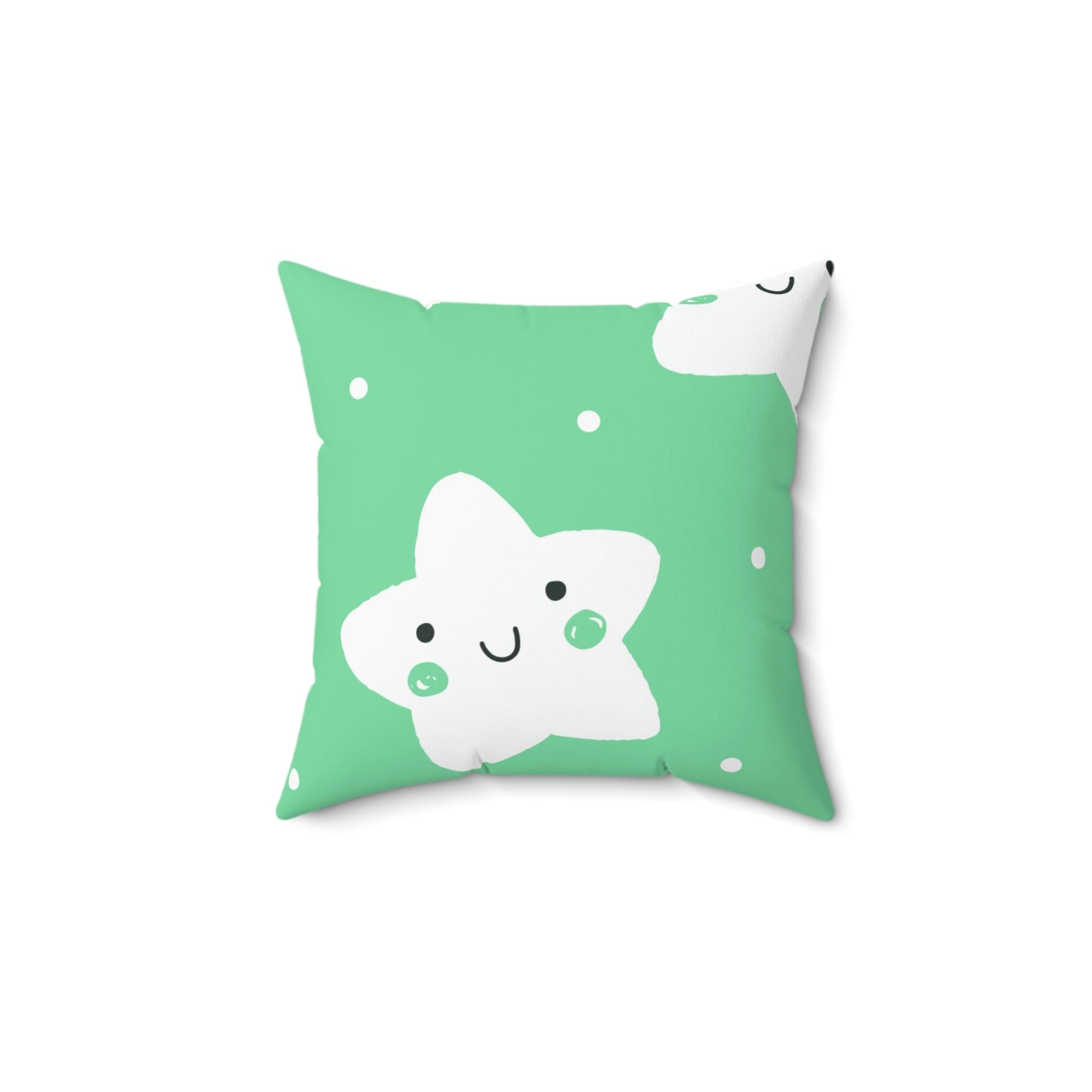 Sleepy Baby Star Green Square Pillow Home Decor Pink Sweetheart