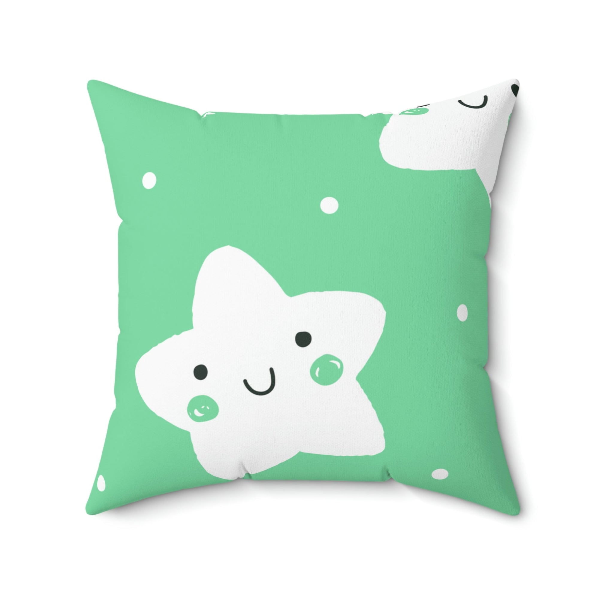 Sleepy Baby Star Green Square Pillow Home Decor Pink Sweetheart
