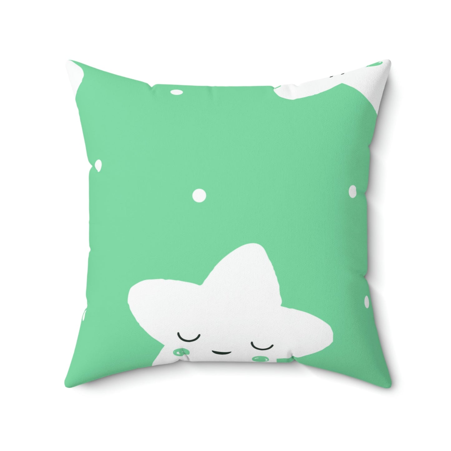 Sleepy Baby Star Green Square Pillow Home Decor Pink Sweetheart