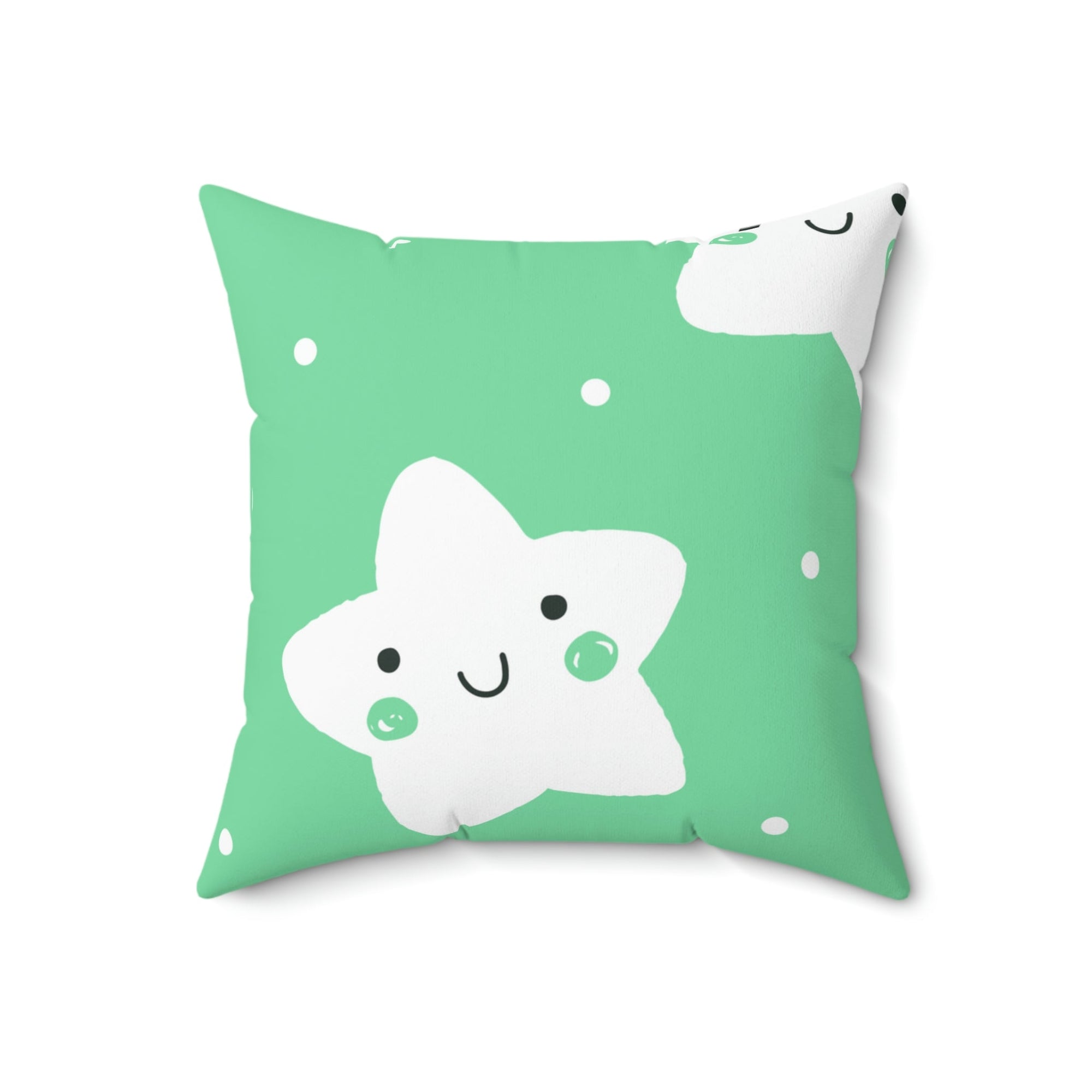 Sleepy Baby Star Green Square Pillow Home Decor Pink Sweetheart