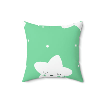 Sleepy Baby Star Green Square Pillow Home Decor Pink Sweetheart