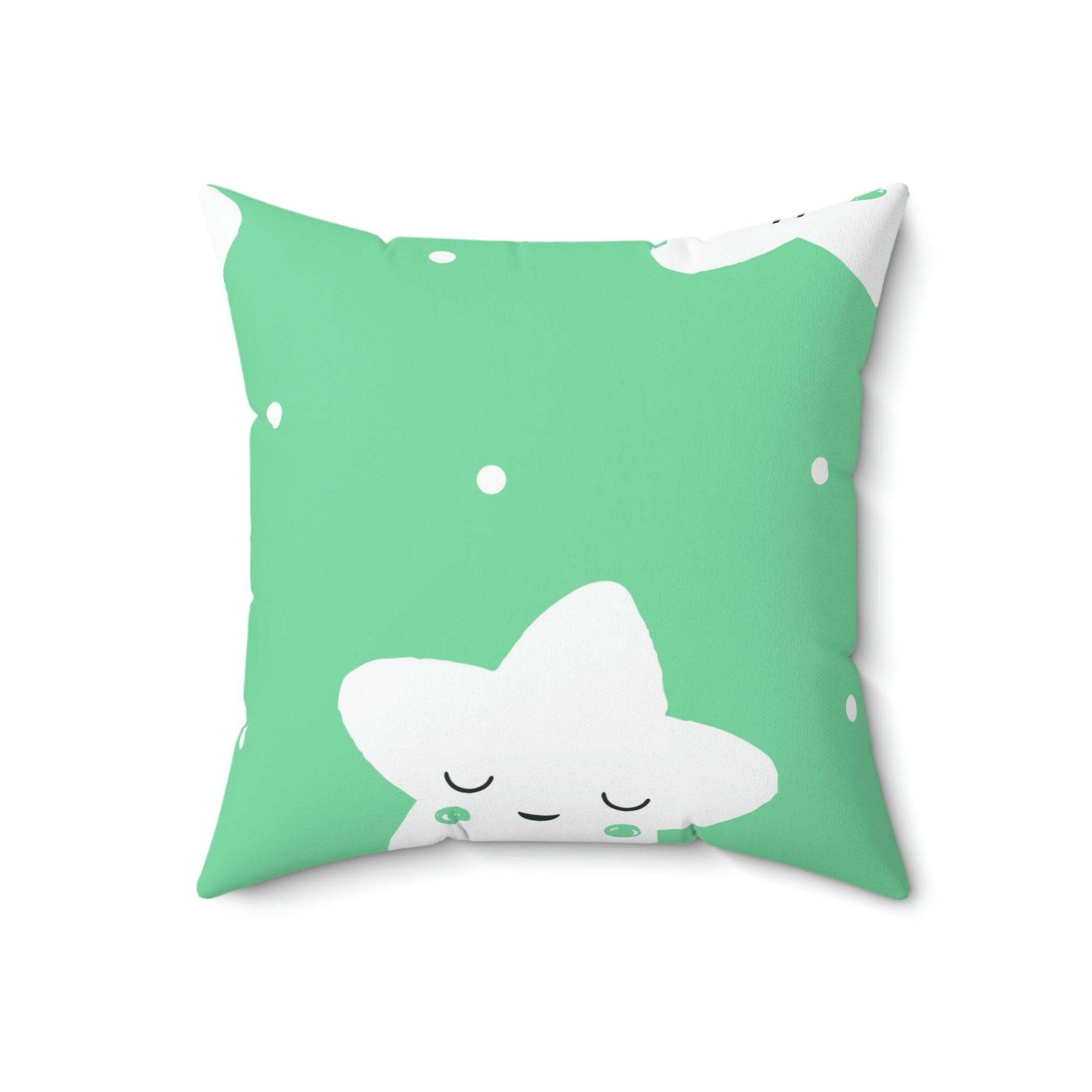 Sleepy Baby Star Green Square Pillow Home Decor Pink Sweetheart