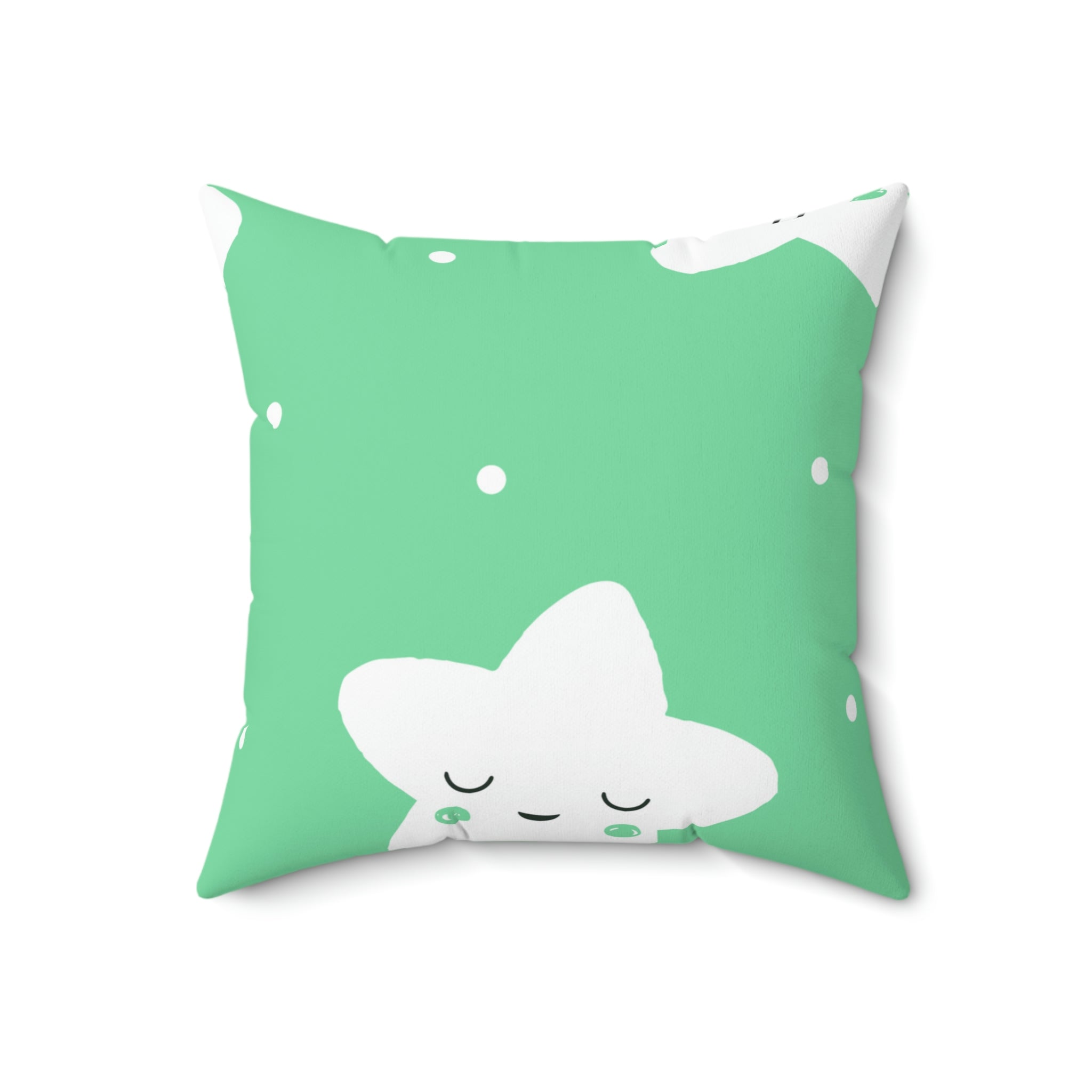 Sleepy Baby Star Green Square Pillow Home Decor Pink Sweetheart