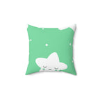 Sleepy Baby Star Green Square Pillow Home Decor Pink Sweetheart
