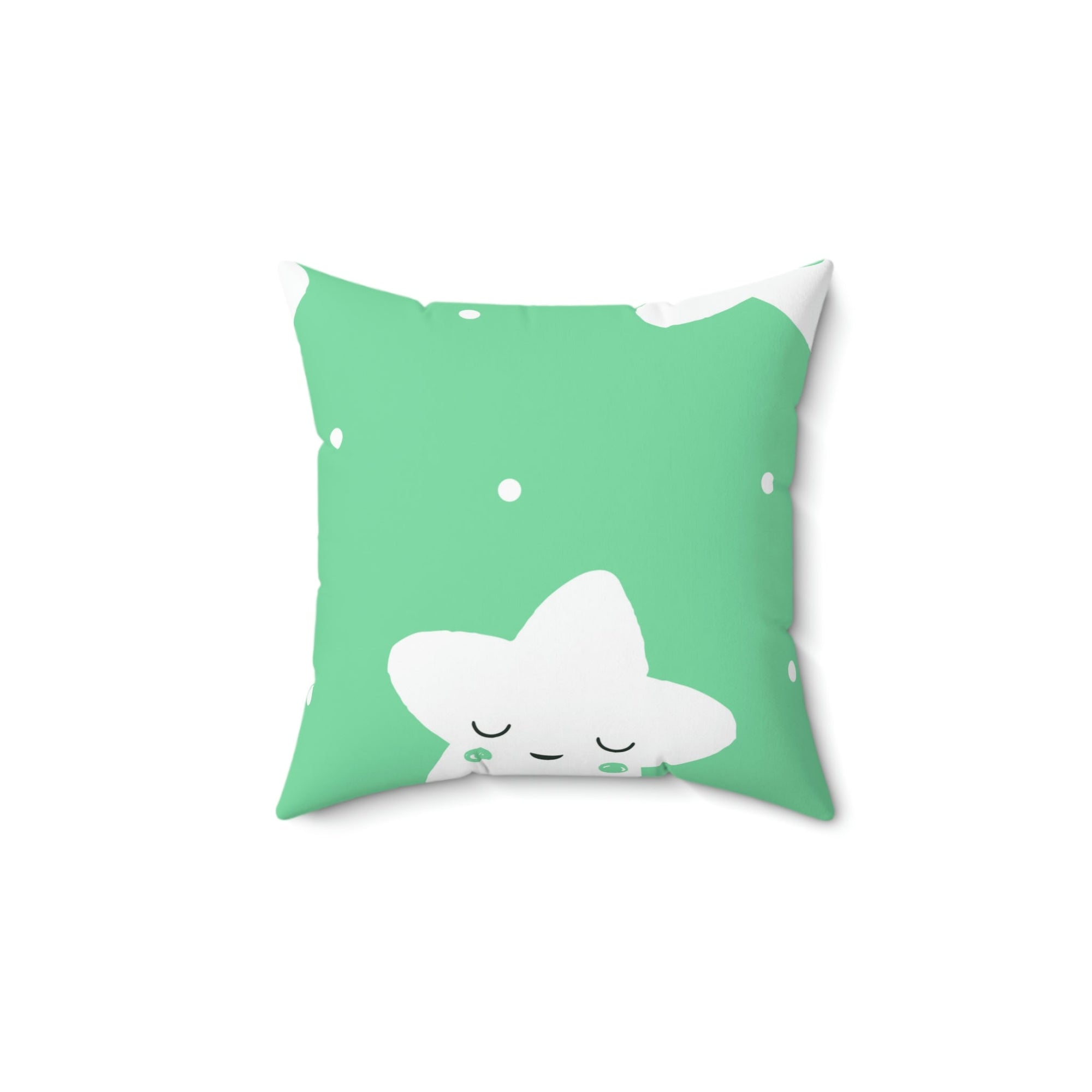 Sleepy Baby Star Green Square Pillow Home Decor Pink Sweetheart