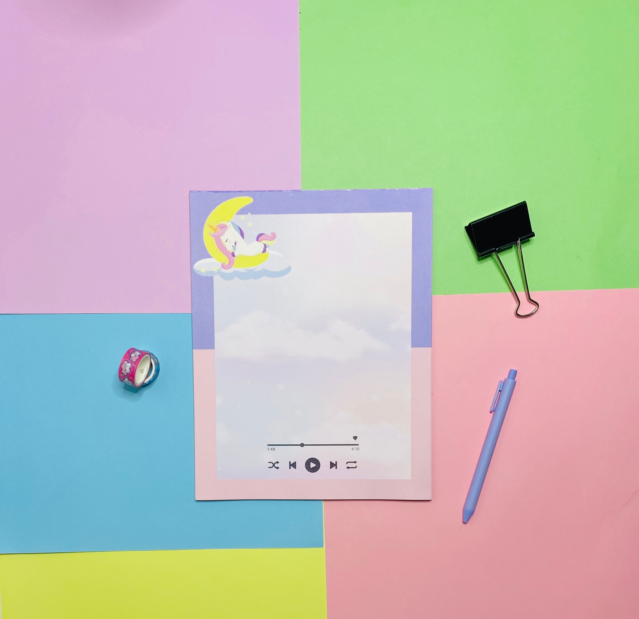 Sleepy Unicorn Slumber Jumbo Stationery Notepad Notebooks & Notepads Pink Sweetheart