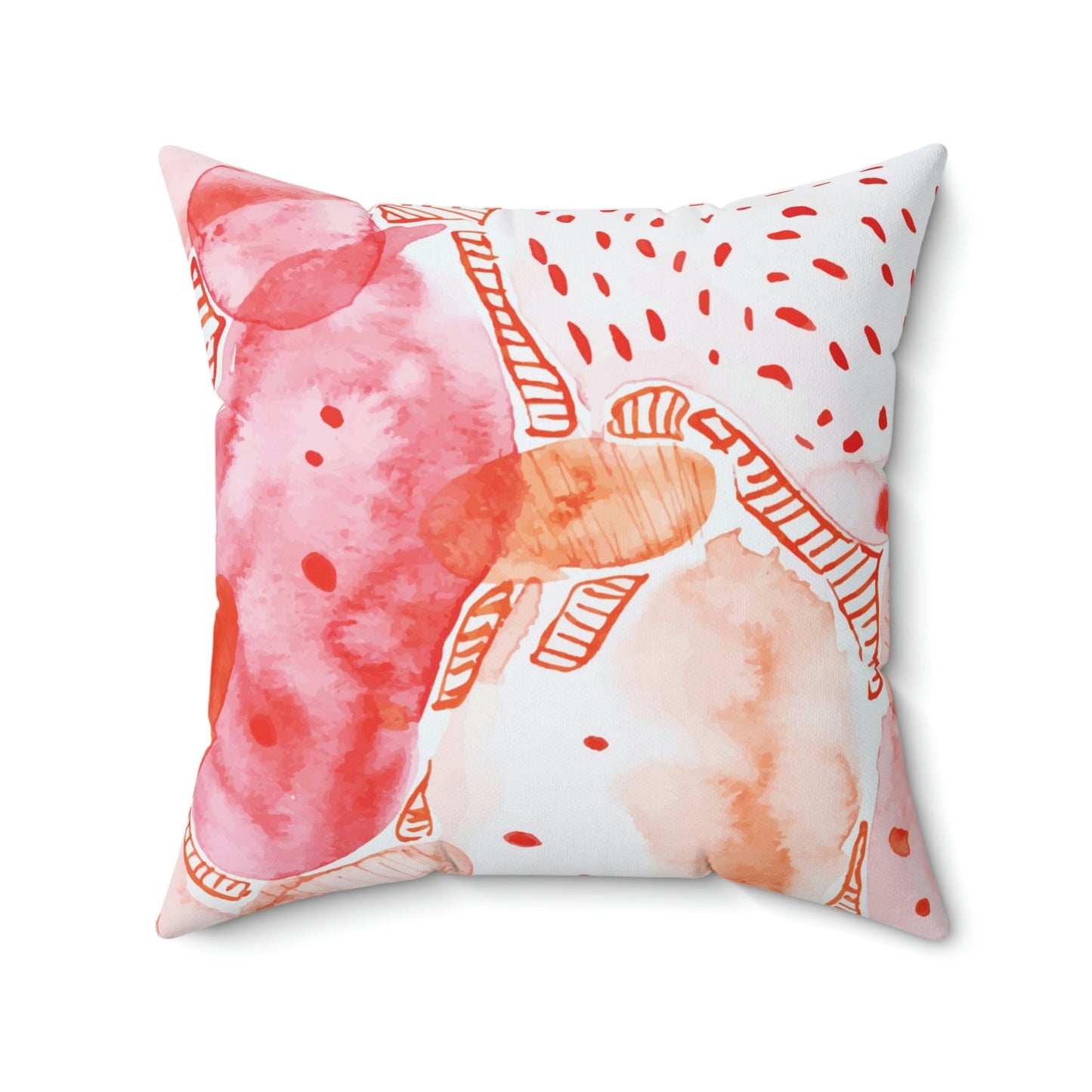 Smashed Strawberries Square Pillow Home Decor Pink Sweetheart