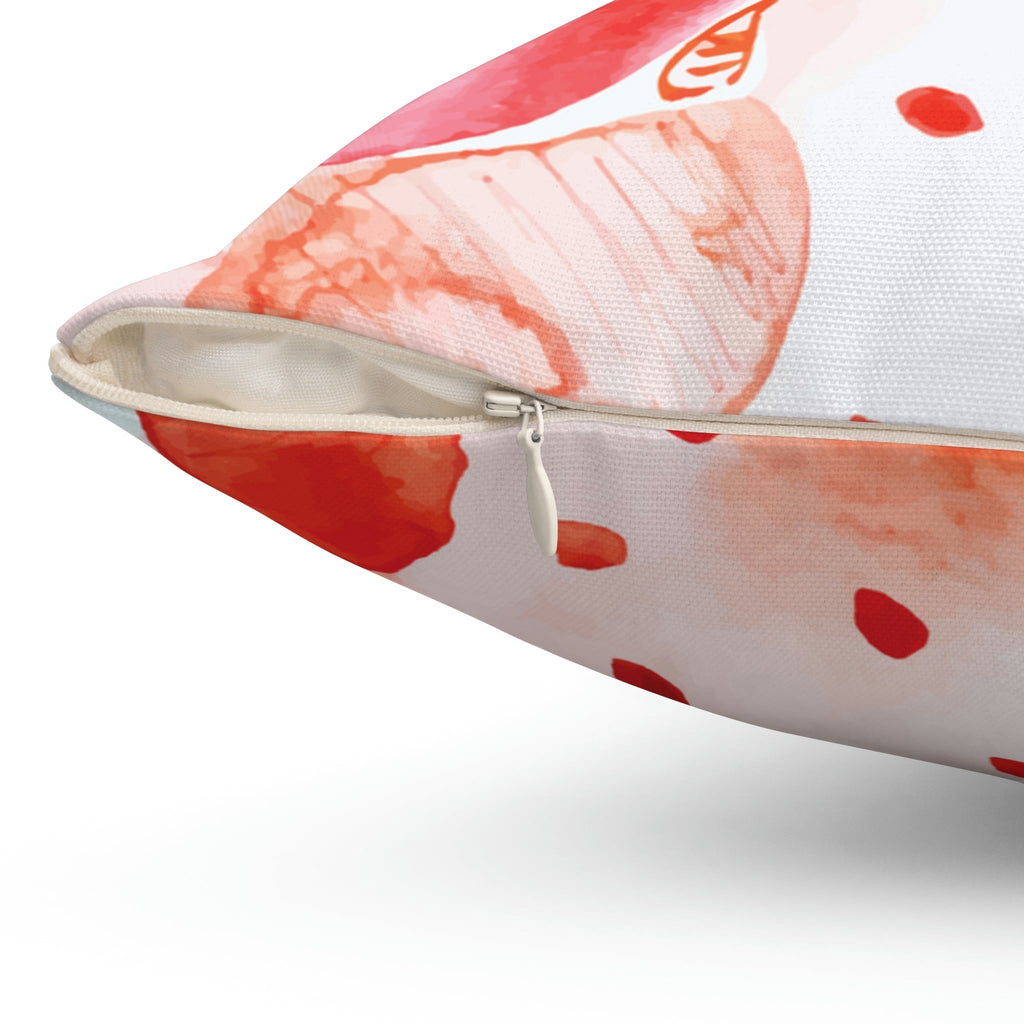 Smashed Strawberries Square Pillow Home Decor Pink Sweetheart