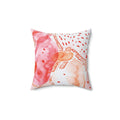 Smashed Strawberries Square Pillow - Pink Sweetheart