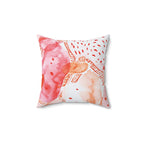 Smashed Strawberries Square Pillow Home Decor Pink Sweetheart