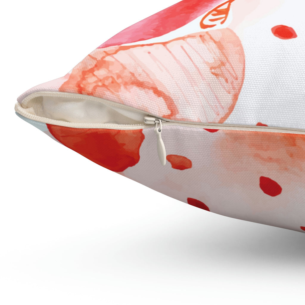 Smashed Strawberries Square Pillow Home Decor Pink Sweetheart