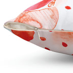Smashed Strawberries Square Pillow Home Decor Pink Sweetheart