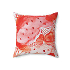 Smashed Strawberries Square Pillow Home Decor Pink Sweetheart