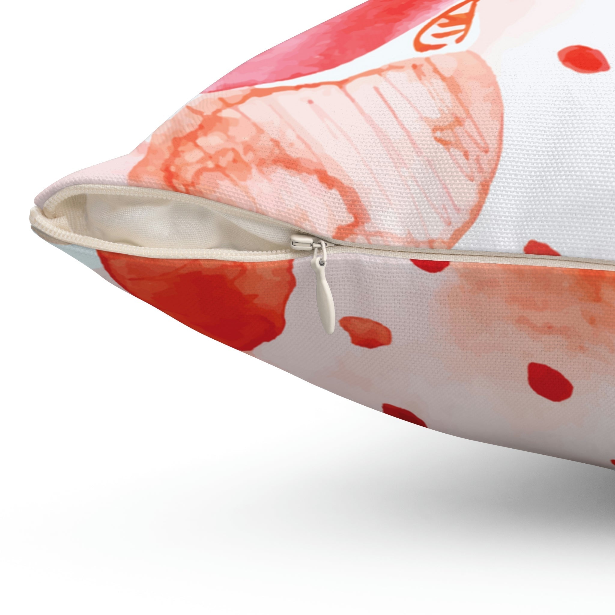 Smashed Strawberries Square Pillow Home Decor Pink Sweetheart