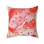 Smashed Strawberries Square Pillow Home Decor Pink Sweetheart