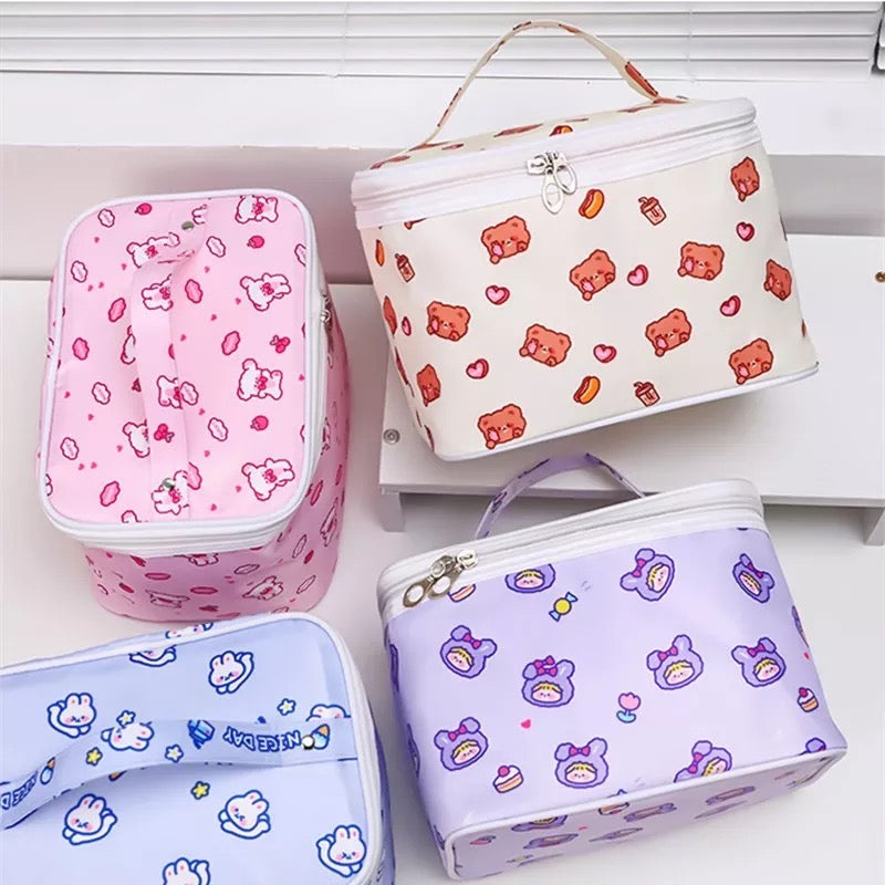 Snack Time Cutie Kawaii Cosmetic Makeup Bag Cosmetic & Toiletry Bags Pink Sweetheart