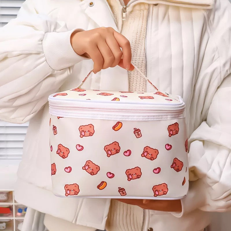 Snack Time Cutie Kawaii Cosmetic Makeup Bag – Pink Sweetheart