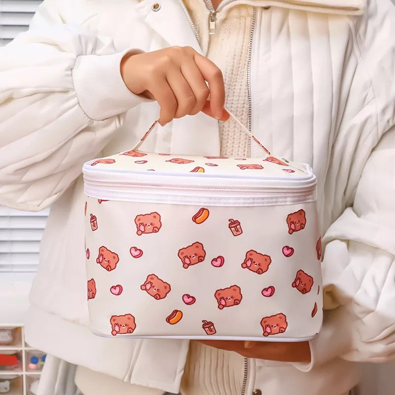 Snack Time Cutie Kawaii Cosmetic Makeup Bag Cosmetic & Toiletry Bags Pink Sweetheart