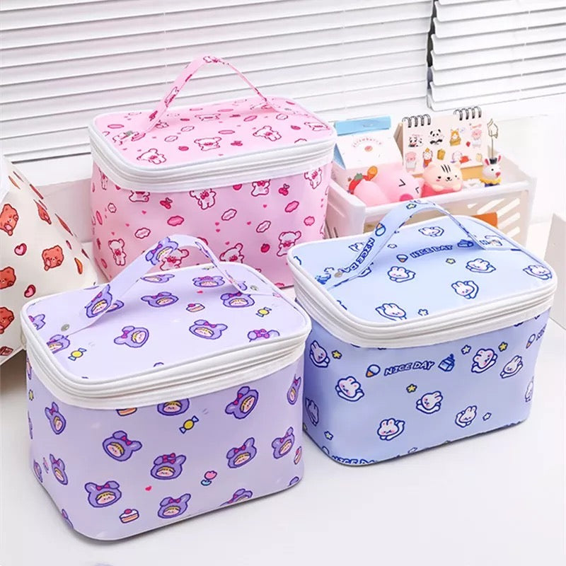 Snack Time Cutie Kawaii Cosmetic Makeup Bag Cosmetic & Toiletry Bags Pink Sweetheart