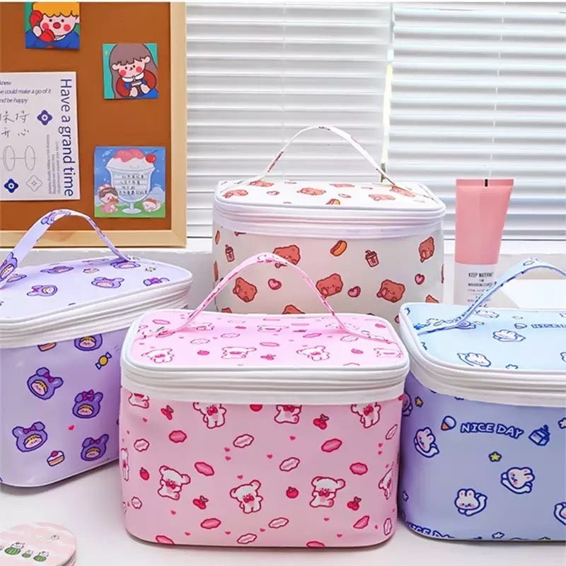 Snack Time Cutie Kawaii Cosmetic Makeup Bag Cosmetic & Toiletry Bags Pink Sweetheart