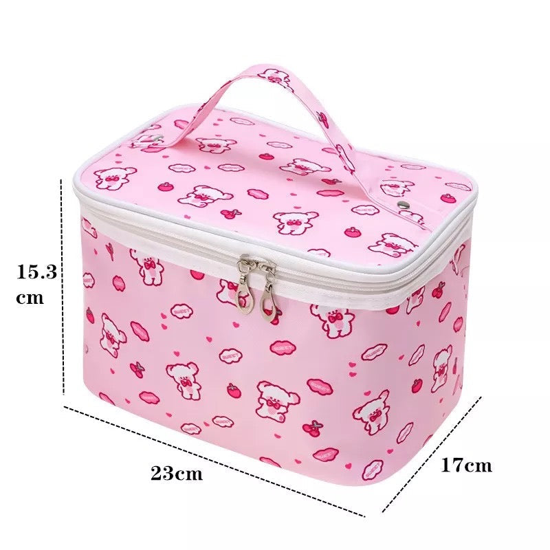 Snack Time Cutie Kawaii Cosmetic Makeup Bag Cosmetic & Toiletry Bags Pink Sweetheart