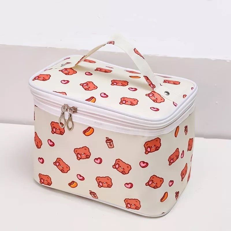 Snack Time Cutie Kawaii Cosmetic Makeup Bag Cosmetic & Toiletry Bags Pink Sweetheart