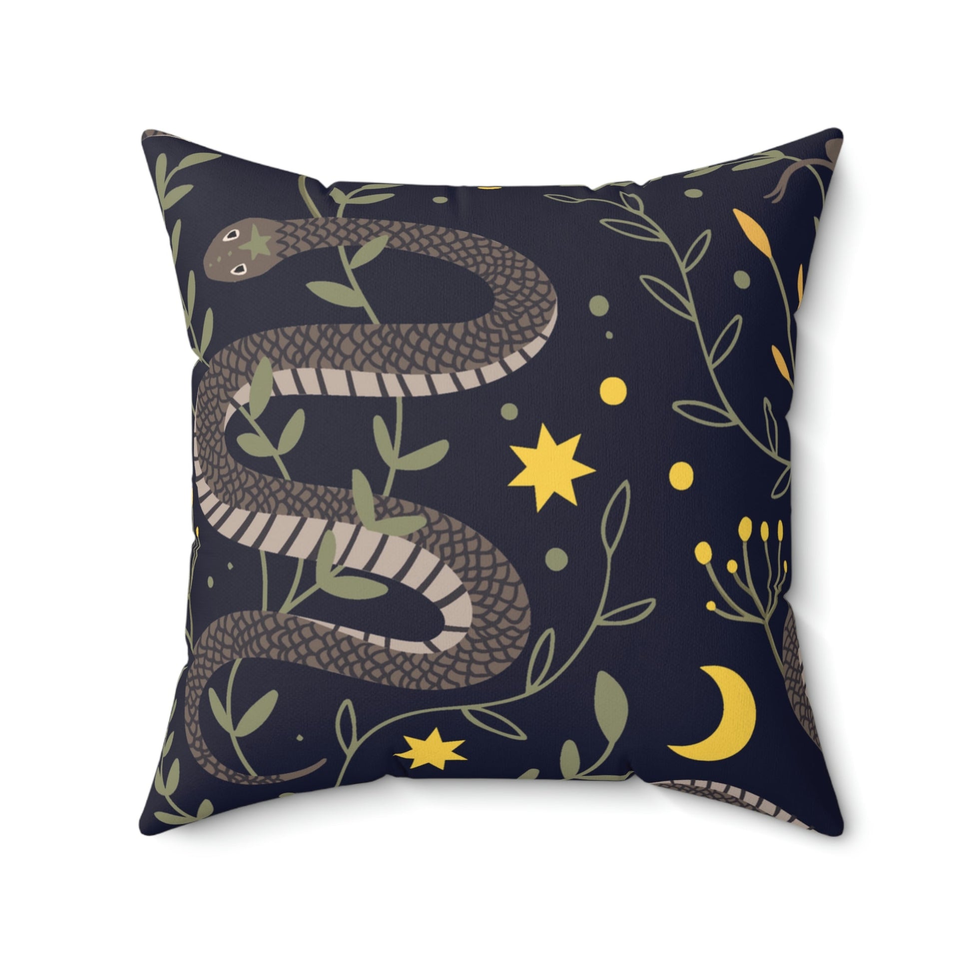 Snakes After Midnight Square Pillow Home Decor Pink Sweetheart