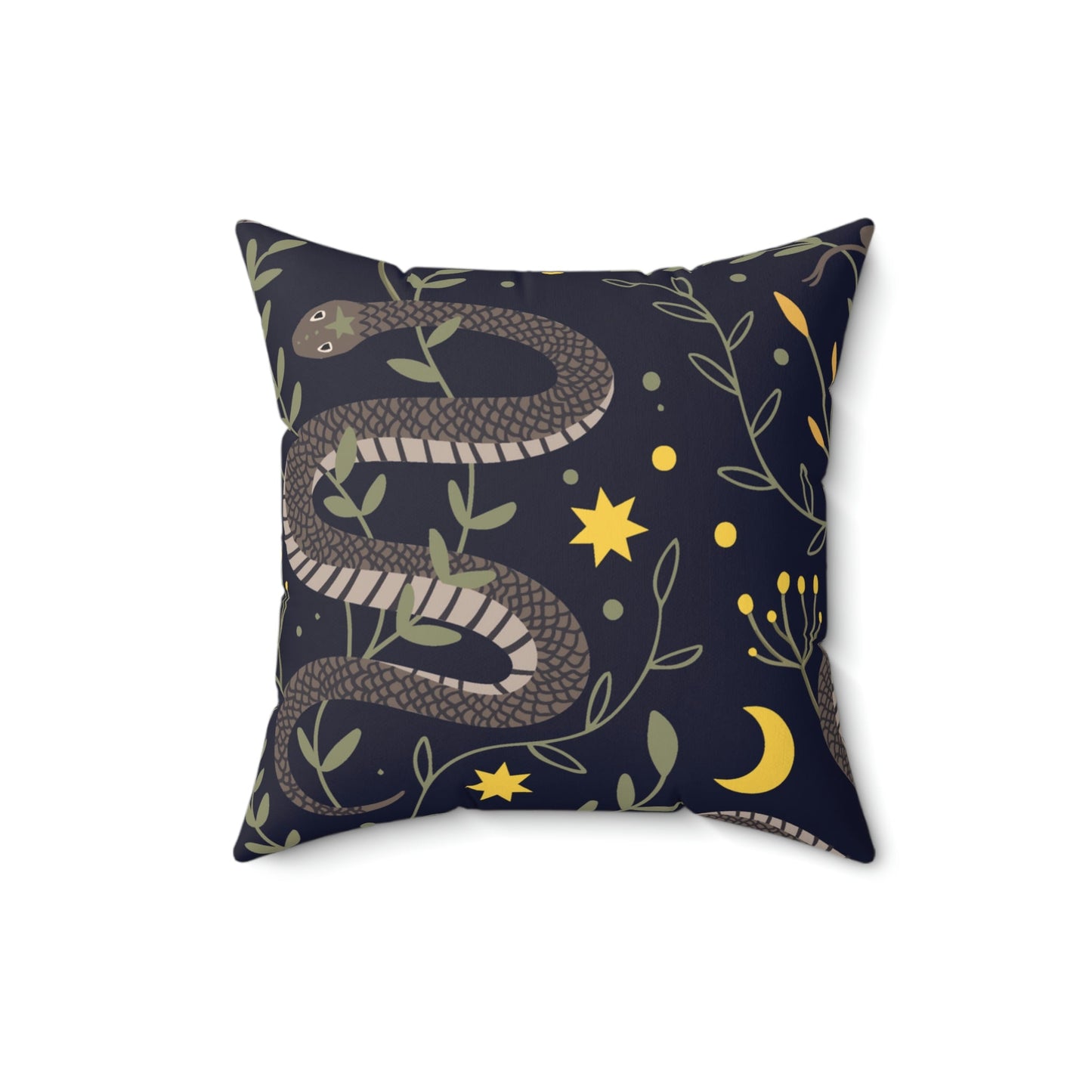 Snakes After Midnight Square Pillow Home Decor Pink Sweetheart