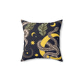 Snakes After Midnight Square Pillow - Pink Sweetheart
